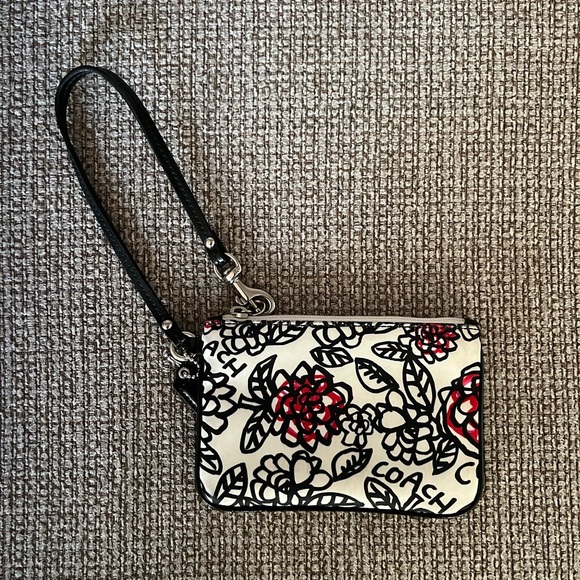Coach Handbags - Coach Graffiti Flowers Wristlet